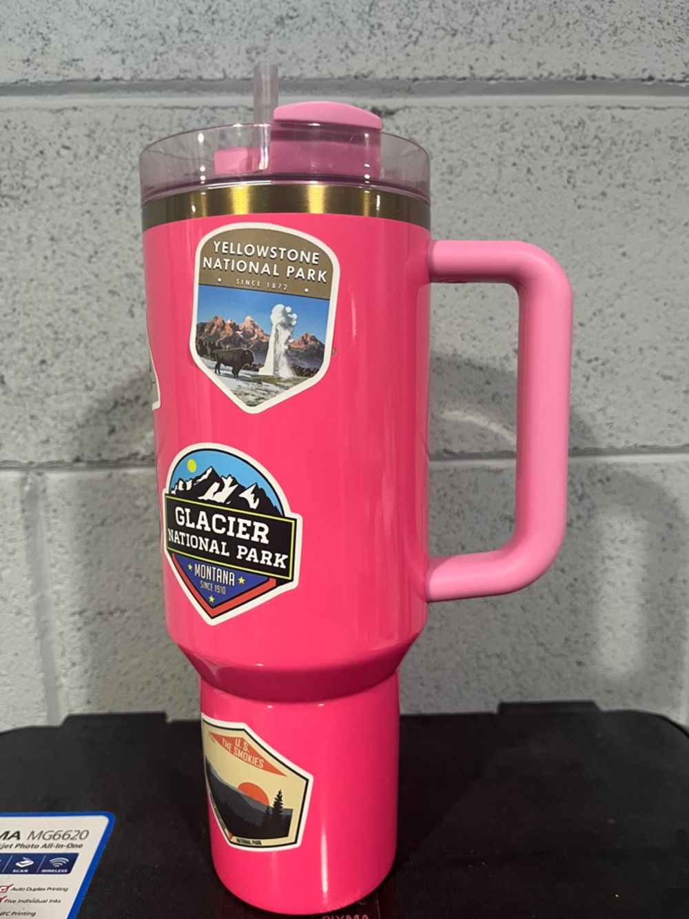 Stanley Pink Insulated Travel Mug with Handle and Lid